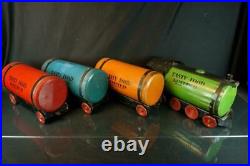 1930's Tasty Foods Limited Tin Pressed Steel Coffee Can Train Set All Original