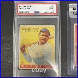 1933 Goudey Babe Ruth Set #52, #144, #149, #181. All 4 Goudey Babe Ruths WOW