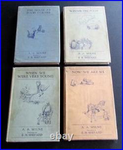 1934 WINNIE THE POOH 4 x Books COMPLETE SET All With ORIGINAL DUST JACKETS
