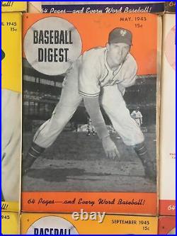 1945 Baseball Digest COMPLETE SET / ALL MONTHS MINUS NOVEMBER-DECEMBER WWII