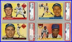 1955 Topps Baseball Cards Near Complete Set (149/206) All PSA Graded Mid Grade