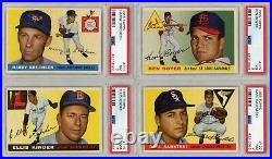 1955 Topps Baseball Cards Near Complete Set (149/206) All PSA Graded Mid Grade