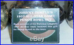 1957 -All-Star Game- Johnny Temple Baseball Presentation Silver Punch Bowl Set
