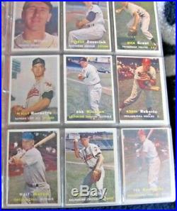 1957 Topps Baseball Complete Set Clean Mantle + All 4 Checklists Overall Ex/ex+