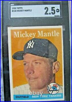 1958 Topps Baseball Near Complete Set 491/494 All The Stars Graded Mantle Ex-