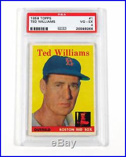 1958 Topps Baseball Set (493/495) Avg Vg/Ex Mantle Maris Williams All PSA 4