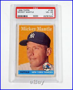 1958 Topps Baseball Set (493/495) Avg Vg/Ex Mantle Maris Williams All PSA 4