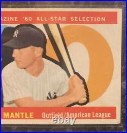 1960 Topps #563 Mickey Mantle All-Star Yankees & 1958 Mantle Aaron #418