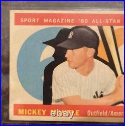 1960 Topps #563 Mickey Mantle All-Star Yankees & 1958 Mantle Aaron #418