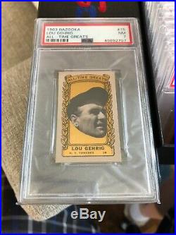 1963 Bazooka All Time Greats Atg Psa Complete Gold Set Ruth Gehrig Rare