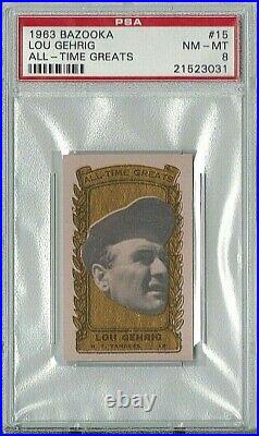 1963 Bazooka All-Time Greats GOLD Set PSA #3 All-Time Finest, #2 Current Finest