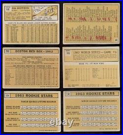 1963 Topps Starter Set, 153 all diff, some local stars & hi #'s, mostly G-VG