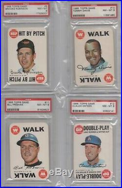 1968 TOPPS GAME Complete Set of 33 All PSA 8 + Mantle / Aaron / Mays Read