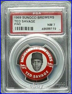 1969 Sunoco Milwaukee Brewers Pins Set (PSA 8) #1 All Time withTommy Harper PSA 9