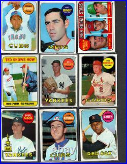 1969 topps baseball complete set all cards 1-664