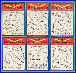 1973 O-pee-chee (opc) Team Checklists (24) Complete Set All Unchecked