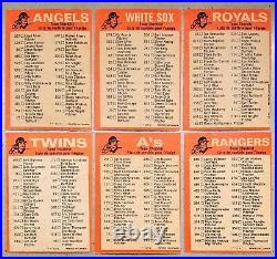 1973 O-pee-chee (opc) Team Checklists (24) Complete Set All Unchecked