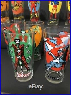 1976 DC Comics Pepsi Moon Glasses Full Set All 14 all are DC Comics label no NPP