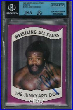 1982 Wrestling All Stars Card JUNKYARD DOG Wrestler AUTOGRAPHED JSA Authentic