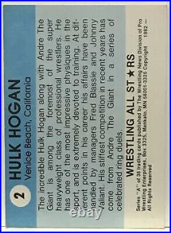 1982 Wrestling All Stars HULK HOGAN Rookie #2 In The Set Hulkamania Running Wild