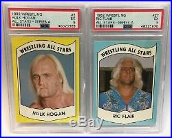 1982 Wrestling All Stars Hulk Hogan Rookie PSA 5 + 1982 Ric Flair Rookie WWE