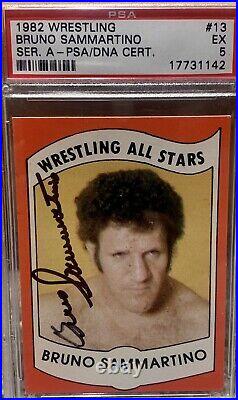 1982 Wrestling All Stars Signed Bruno Sammartino #13 PSA DNA 5 High Grade WWE