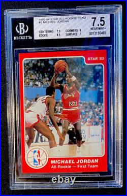 1985-86 Star All Rookie Team Michael Jordan #2 Bgs 7.5 Near Mint+