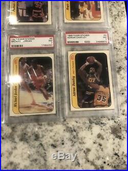 1986-87 1986 Fleer Basketball Complete Set Stickers Michael Jordan All Psa 7