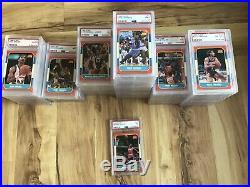 1986 FLEER Basketball Card Complete Set + Sticker Set ALL PSA Graded Jordan