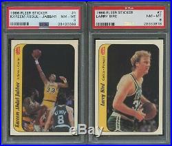 1986 Fleer Basketball Complete Sticker Set 1-11 All Psa 8 Nq Michael Jordan Rc