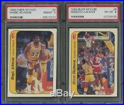 1986 Fleer Basketball Complete Sticker Set 1-11 All Psa 8 Nq Michael Jordan Rc