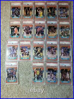 1986 Fleer Basketball PSA 9 132/132 Plus 11/11 Stickers All Graded