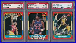 1986 Fleer Basketball Partial Set 100/132 (76%) no 57 Jordan, ALL Graded PSA 8