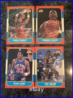 1986 Fleer Basketball SHARP Set 131/132 + ALL Stickers 1-11 MJ rookie Sticker