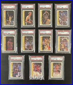 1986 Fleer Sticker Basketball Complete Set with Michael Jordan & Kareem ALL PSA 9