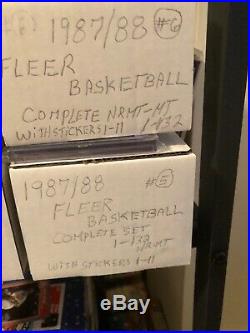 1987-88 Complete Fleer Basketball Set WithALL-STARs 1-11 With2 PSA 8 Jordans NRMT