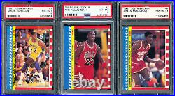 1987-88 Fleer Basketball Sticker Sets 11 Cards All PSA 8 NQ Michael Jordan