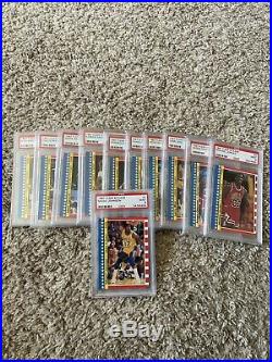 1987 Fleer Basketball Set All PSA 9 NQ Complete Set 143/143 Plus Stickers