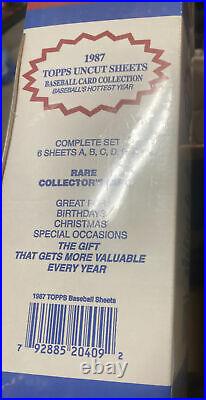 1987 TOPPS BASEBALL ALL 6 UNCUT SHEETS 792 CARDS SHEET- Full Set Dusty Baker