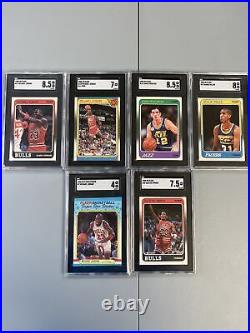 1988-89 Fleer Basketball Complete Set 132 Plus 11 All Star Stickers SGC Jordan