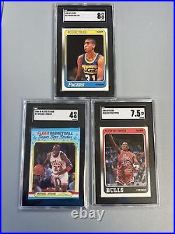 1988-89 Fleer Basketball Complete Set 132 Plus 11 All Star Stickers SGC Jordan