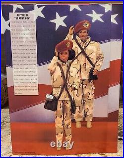 1992 Stars'n Stripes Army Barbie & Ken African American Deluxe Set