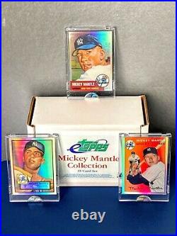 2006 eTopps MICKEY MANTLE COLLECTION SET, 18-CARDS 1952-69 ALL CHROME REFRACTORS