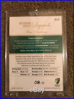 2014 TAP'n' PLAY AUSTRALIAN CRICKET LEGENDS FULL SET OF 7 SIG CARDS ALL #08/50