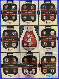 2018 Panini PRIZM Soccer FIFA World Cup all 8 Groupe Stage + 1 Zabivaka card set