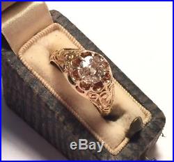 22k victorian diamond ring belcher setting all original old european cut diamond