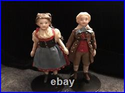 3.5 Antique German All Bisque Adorable Couple Set/Pair Of Dolls