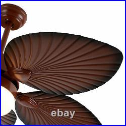 42 Tropical Palm Leaf Shape Ceiling Fan Light with Remote Control 3Color Change