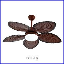 42 Tropical Palm Leaf Shape Ceiling Fan Light with Remote Control 3Color Change