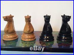 ANTIQUE JAQUES CHESS SET Weighted With 85 Mm Kings Circa 1865 All Original
